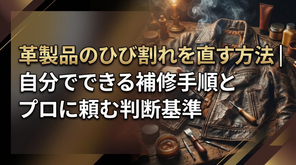 革製品のひび割れを直す方法｜自分でできる補修手順とプロに頼む判断基準