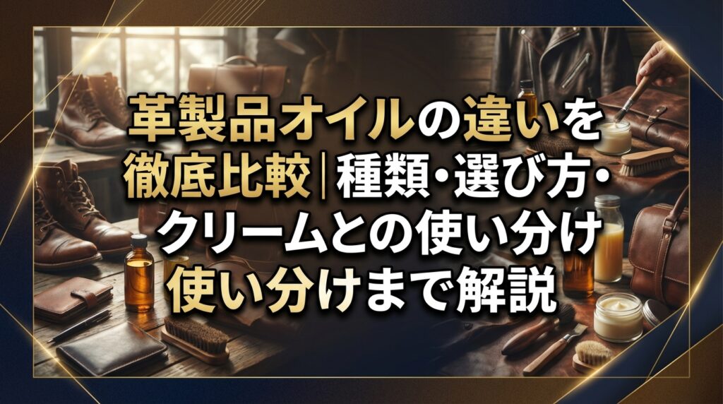 革製品オイルの違いを徹底比較｜種類・選び方・クリームとの使い分けまで解説