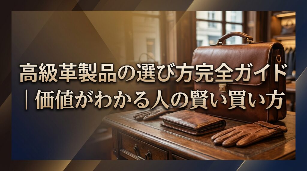高級革製品の選び方完全ガイド｜価値がわかる人の賢い買い方