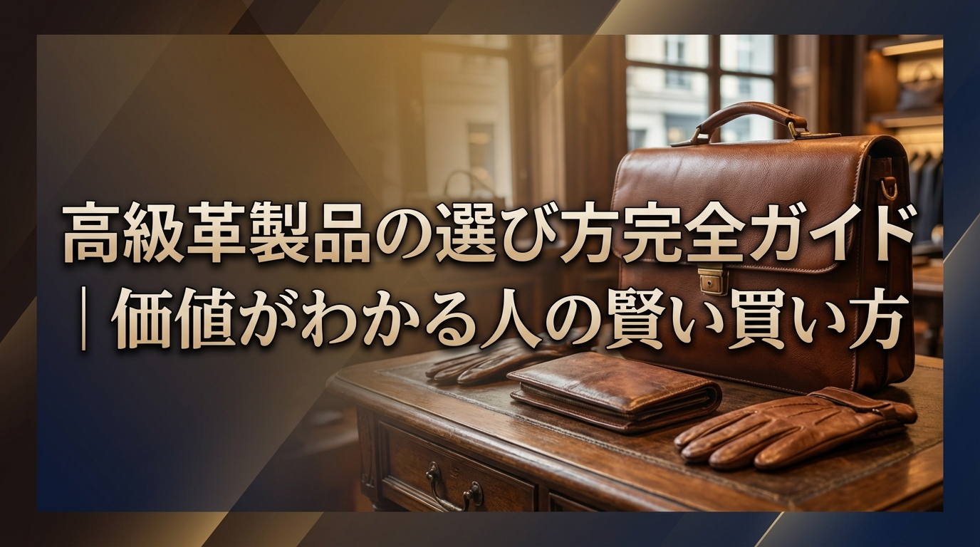 高級革製品の選び方完全ガイド|価値がわかる人の賢い買い方