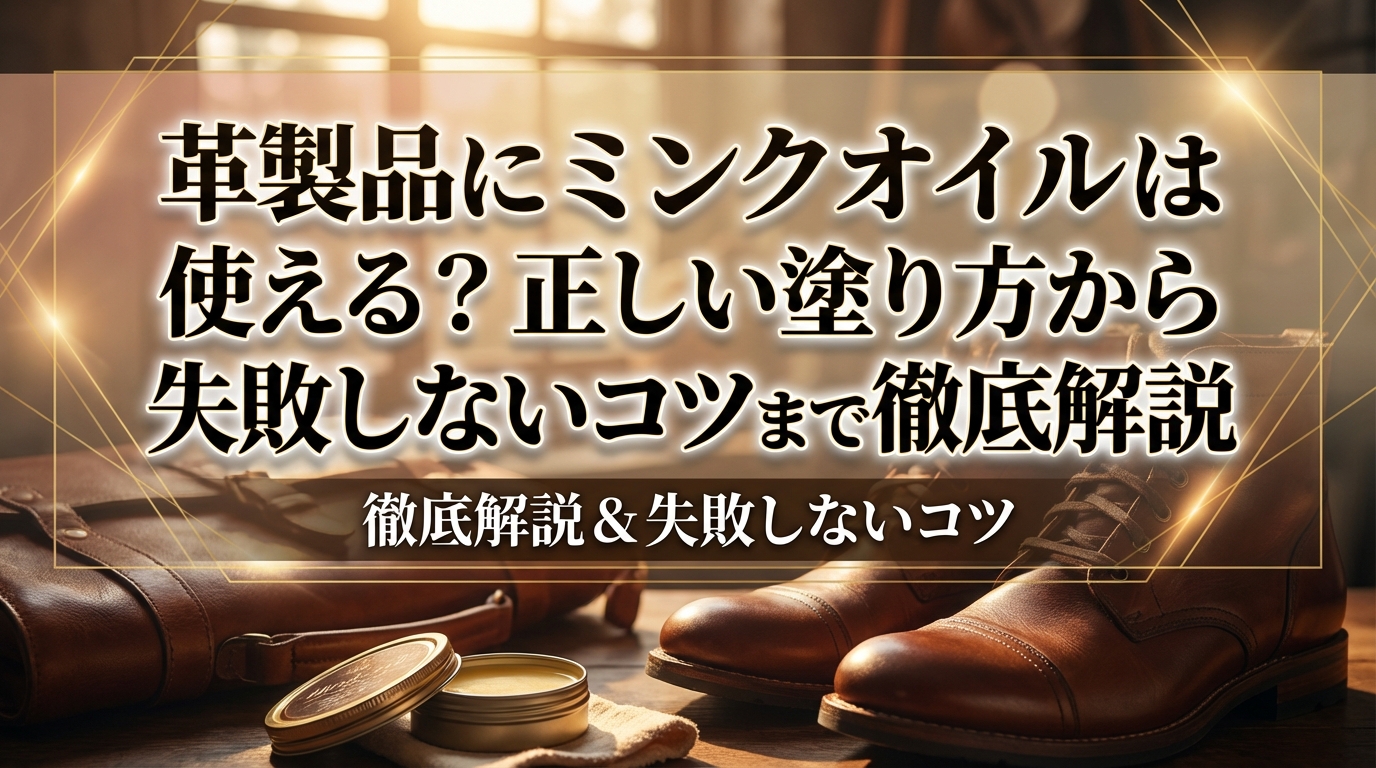 革製品にミンクオイルは使える?正しい塗り方から失敗しないコツまで徹底解説