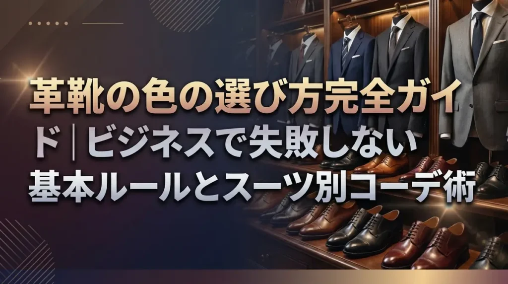 革靴の色の選び方完全ガイド｜ビジネスで失敗しない基本ルールとスーツ別コーデ術